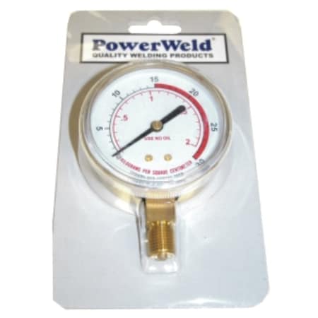 Powerweld Replacement Gauge, 2-1/2" x 30 PSI, 1/4" NPT Inlet A30
